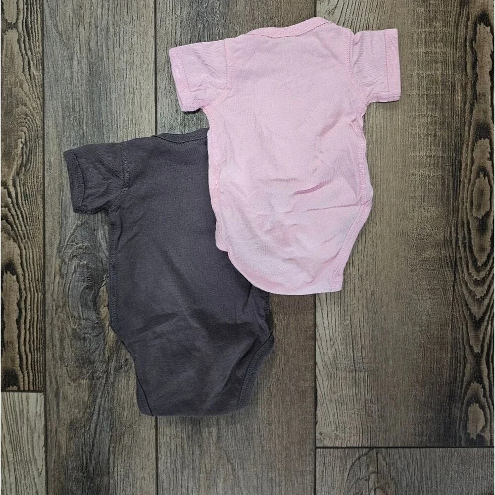 Rabbit Skins Pink and Black Baby Bodysuits
